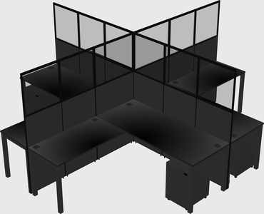 Shared l-shaped cubicles