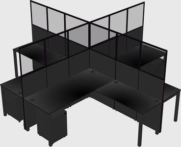 Shared l-shaped cubicles