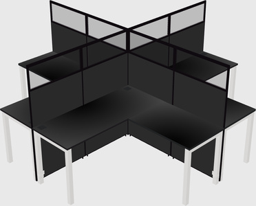 Shared l-shaped cubicles