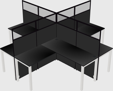 Shared l-shaped cubicles