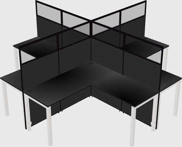 Shared l-shaped cubicles