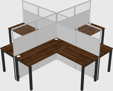 Shared l-shaped cubicles