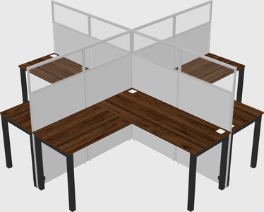Shared l-shaped cubicles