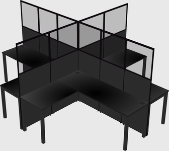 Shared l-shaped cubicles
