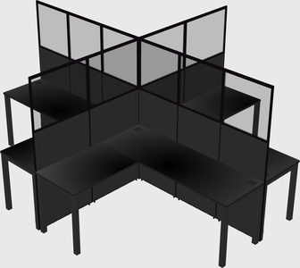 Shared l-shaped cubicles
