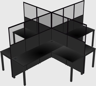 Shared l-shaped cubicles