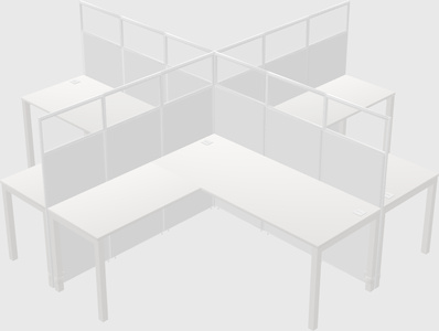 Shared l-shaped cubicles