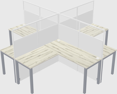 Shared l-shaped cubicles