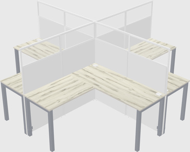 Shared l-shaped cubicles