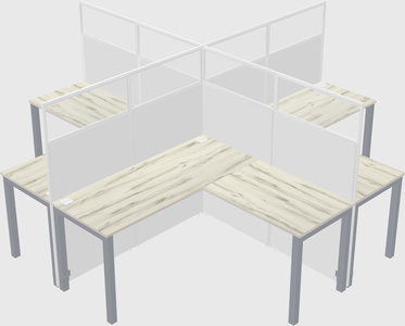 Shared l-shaped cubicles