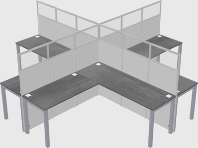 Shared l-shaped cubicles
