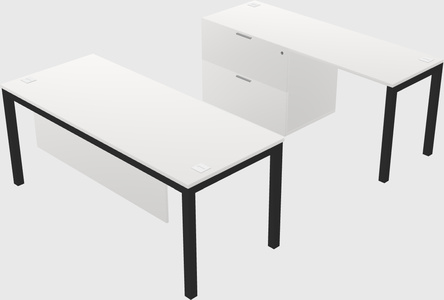 Parallel desk + file cabinet