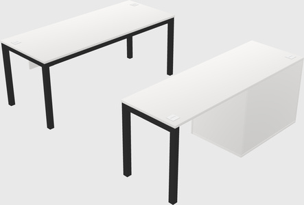 Parallel desk + file cabinet