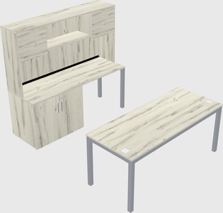 Parallel desk + cabinet