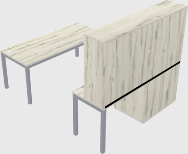 Parallel desk + cabinet