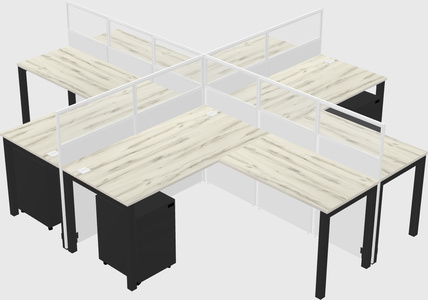 Shared l-shaped cubicles