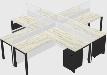 Shared l-shaped cubicles
