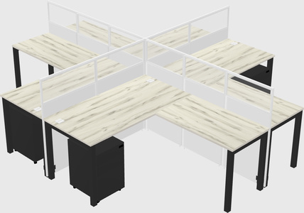 Shared l-shaped cubicles