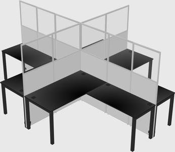 Shared l-shaped cubicles