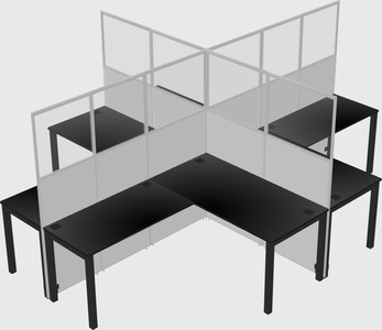 Shared l-shaped cubicles