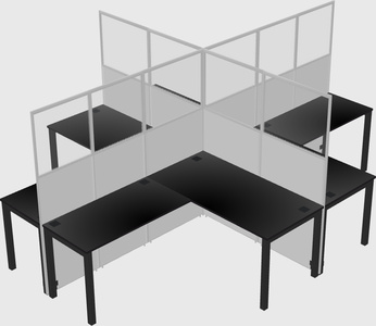 Shared l-shaped cubicles