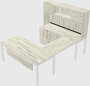 U-shaped desk + file cabinet