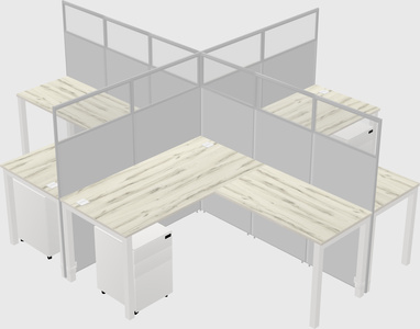 Shared l-shaped cubicles