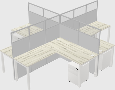 Shared l-shaped cubicles