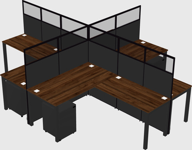 Shared l-shaped cubicles