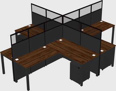 Shared l-shaped cubicles