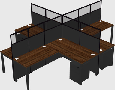 Shared l-shaped cubicles