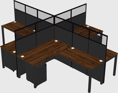 Shared l-shaped cubicles