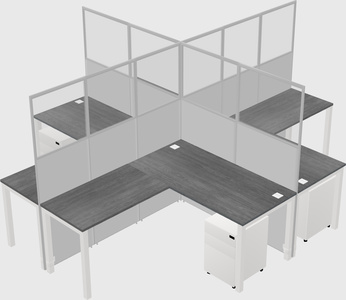 Shared l-shaped cubicles