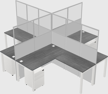 Shared l-shaped cubicles