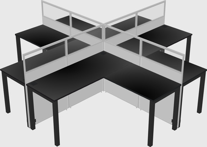 Shared l-shaped cubicles