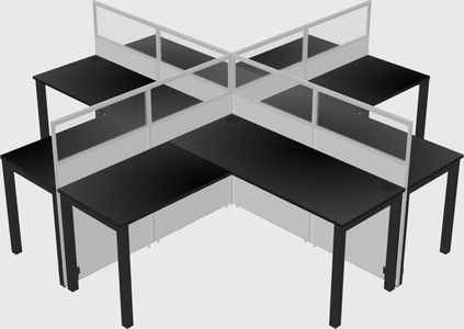 Shared l-shaped cubicles