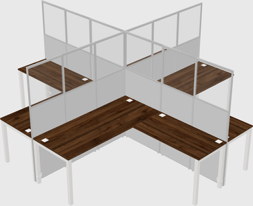 Shared l-shaped cubicles