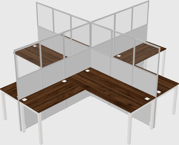 Shared l-shaped cubicles