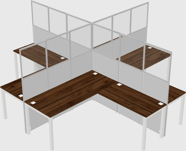 Shared l-shaped cubicles