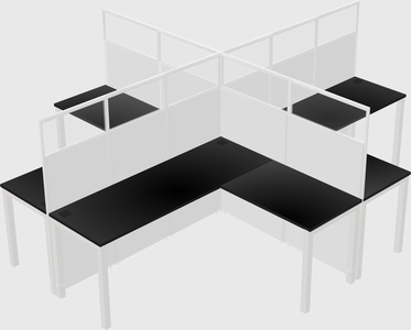 Shared L-shaped Cubicles