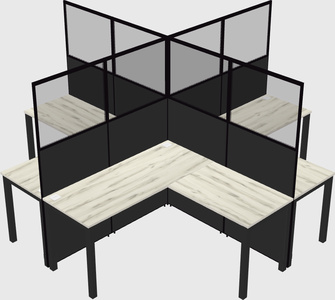 Shared L-shaped Cubicles