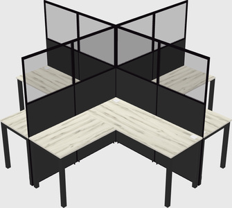 Shared l-shaped cubicles