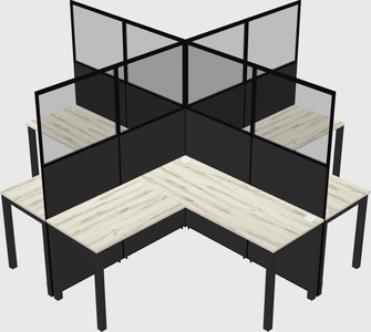 Shared l-shaped cubicles