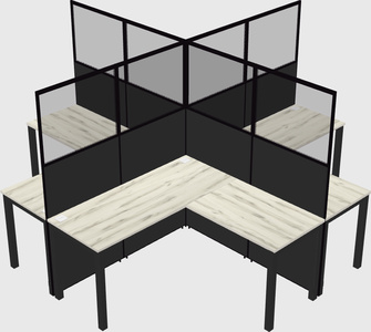Shared l-shaped cubicles