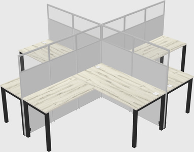 Shared l-shaped cubicles