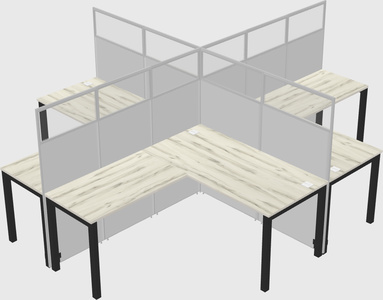 Shared l-shaped cubicles