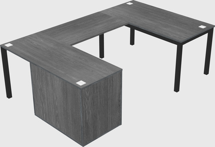 U-shaped desk + cabinet
