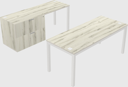 Parallel desk + file cabinet