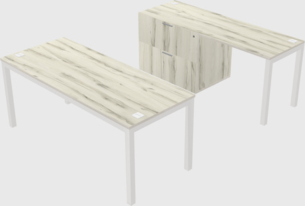 Parallel desk + file cabinet