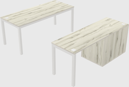 Parallel desk + file cabinet